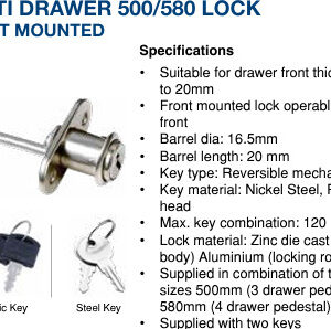 MULTI DRAWER LOCK FRONT MOUNTED